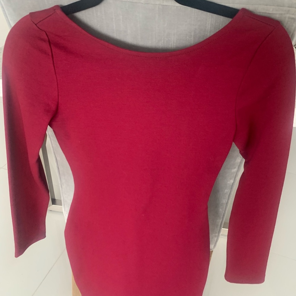 LULU’s red backless dress
